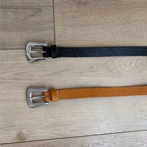 Urban Outfitters Real Leather Belts 2 pack Brown & Black